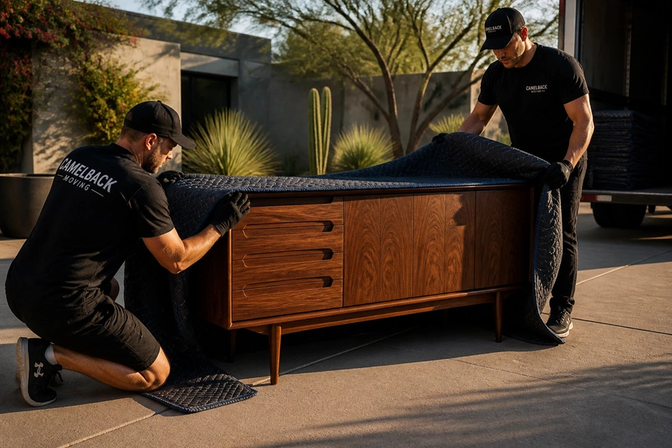 Local delivery service Phoenix AZ protecting a sideboard for
Marketplace pickup in Scottsdale